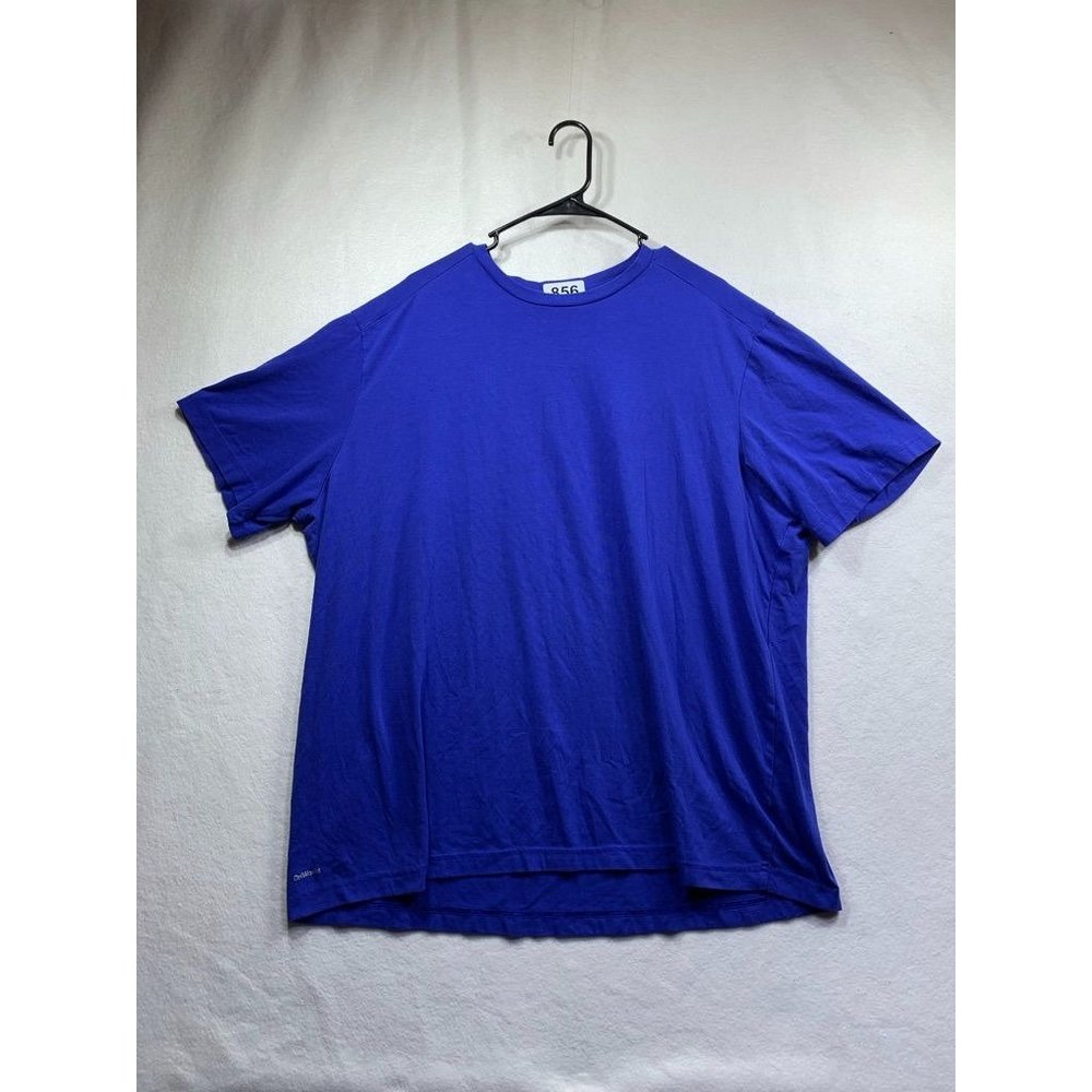 Plus Size Men Athletic Works Blue Cotton Plain T-Shirt Size 2xl (856)